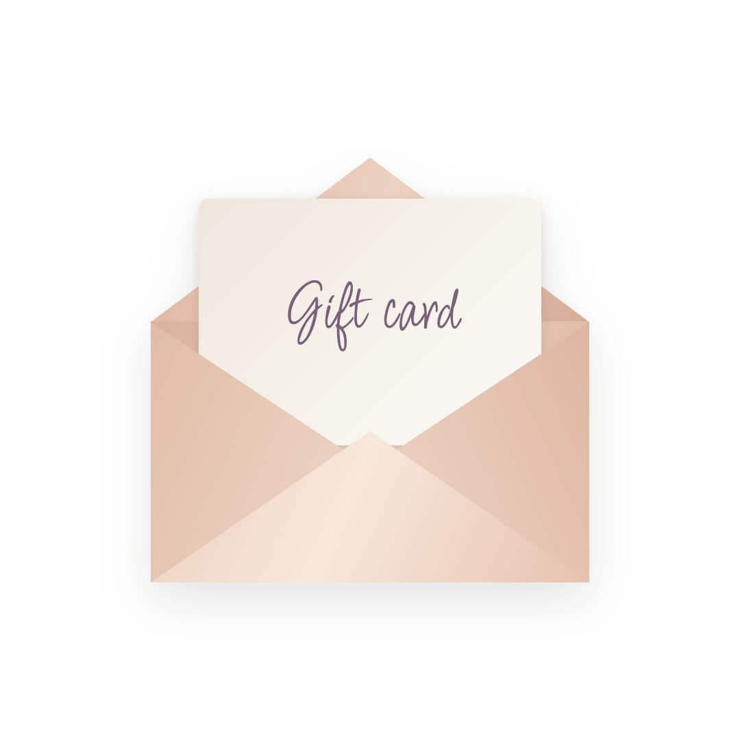 Digital gift card for dance classes in a rose gold envelope