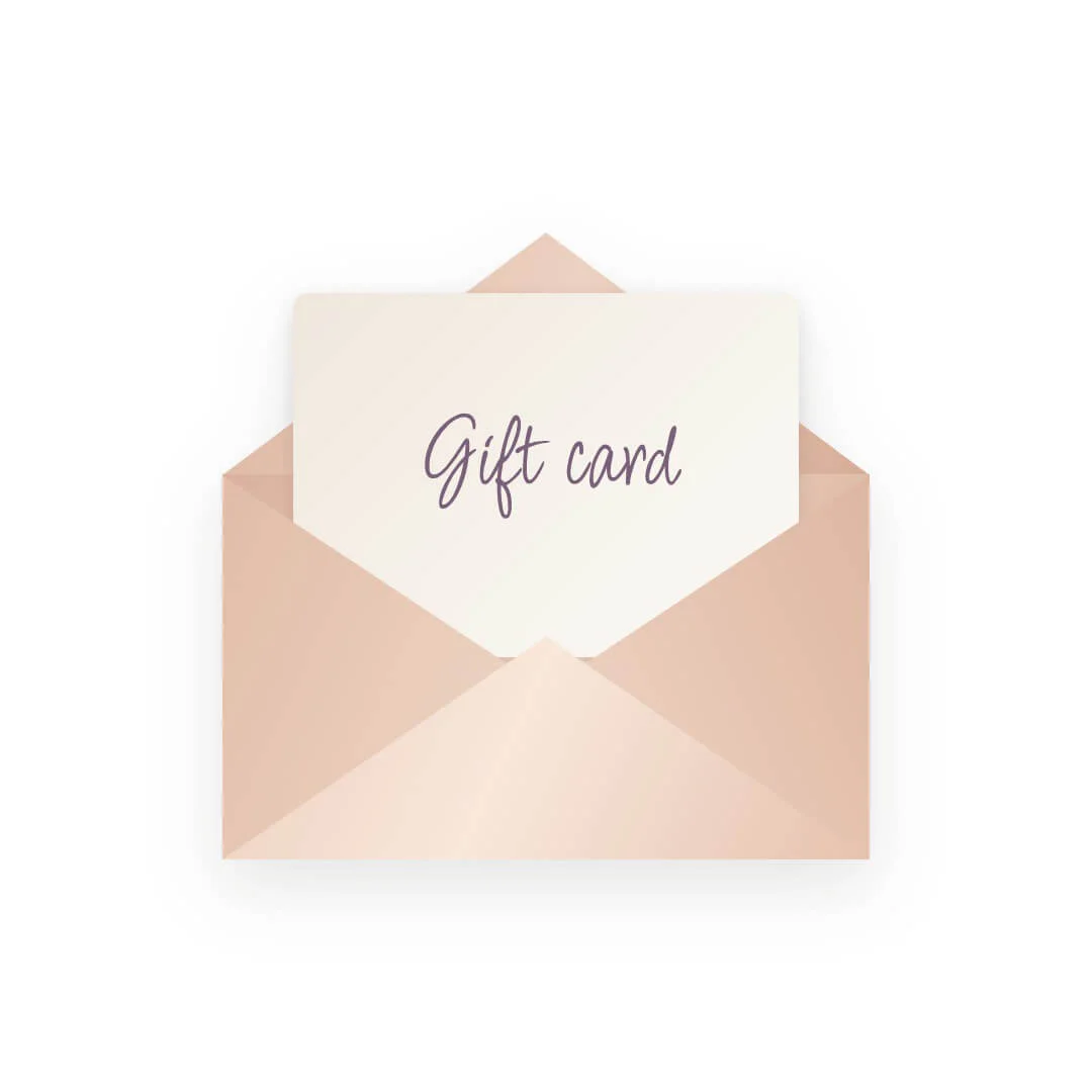 Digital gift card for dance classes in a rose gold envelope